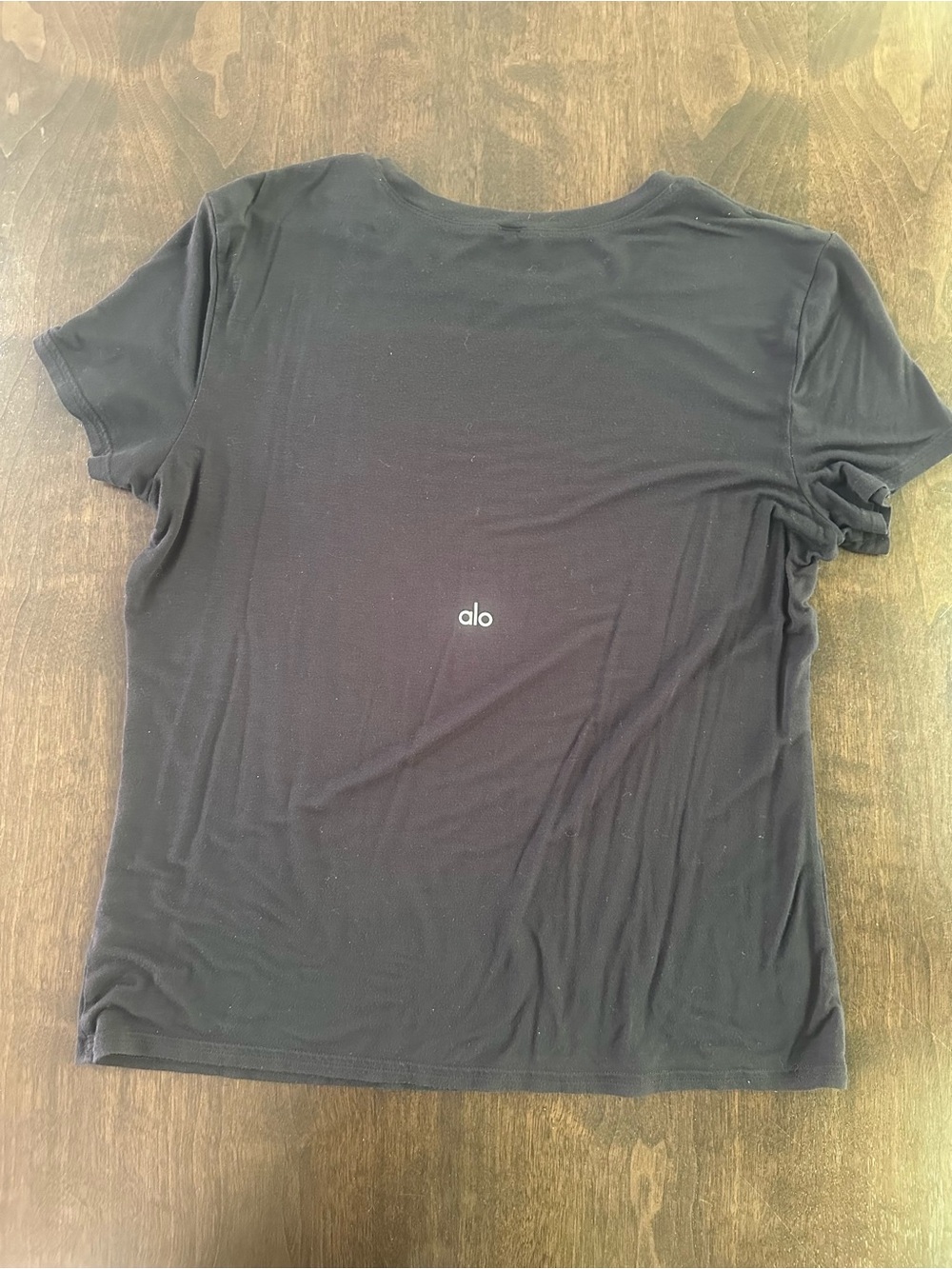 ALO Yoga Black Short Sleeve Tee with Center Back Logo S